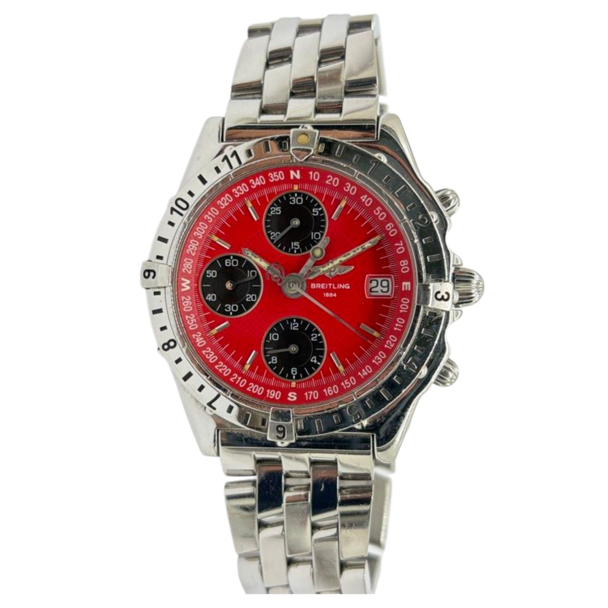 Breitling Chronomat Longitude GMT 39mm Automatic Red Dial Steel Watch Main image