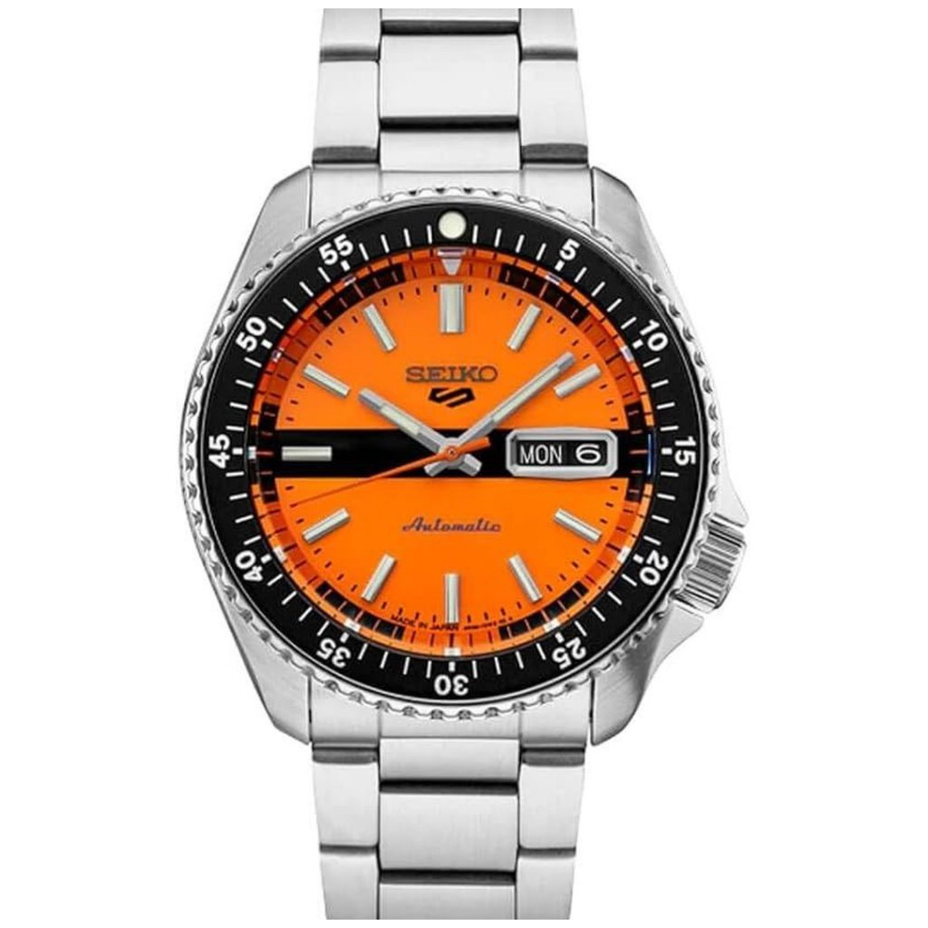 Seiko 5 Sports SRPK11 Special Edition 42.5mm Orange Dial Steel Watch
