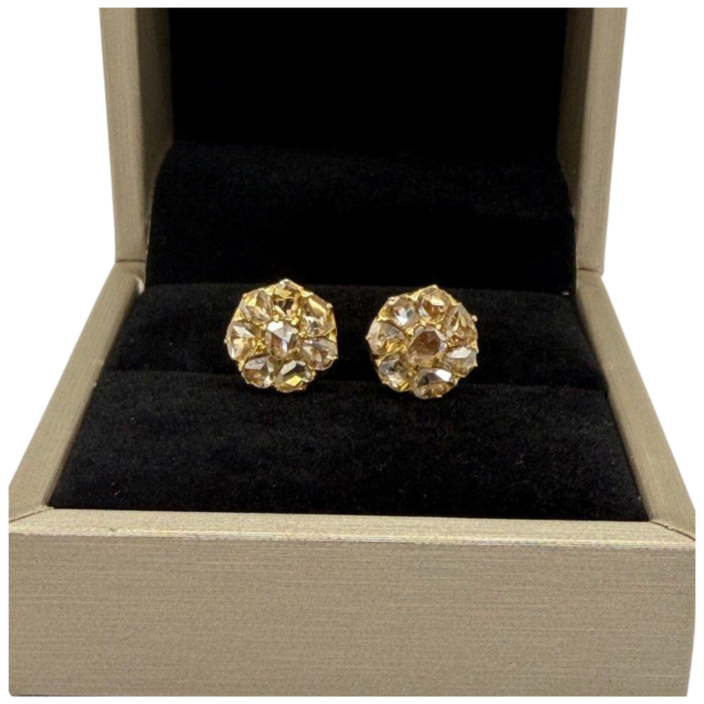 20K Yellow Gold Natural Intan Earring