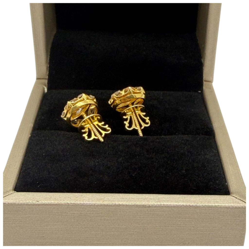 20K Yellow Gold Natural Intan Earring