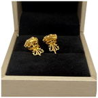 20K Yellow Gold Natural Intan Earring