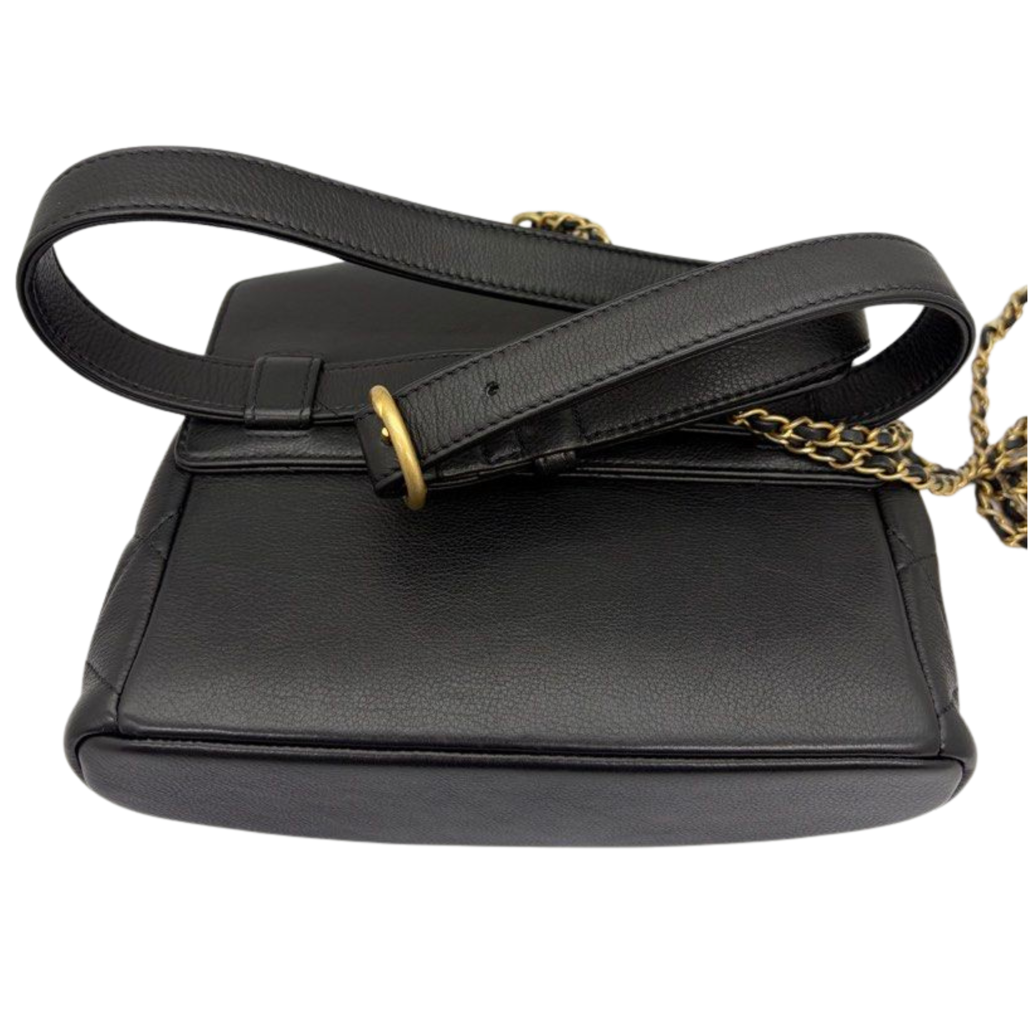Chanel Carry With Chic Chain Flap Waist Bag Quilted Lambskin Black