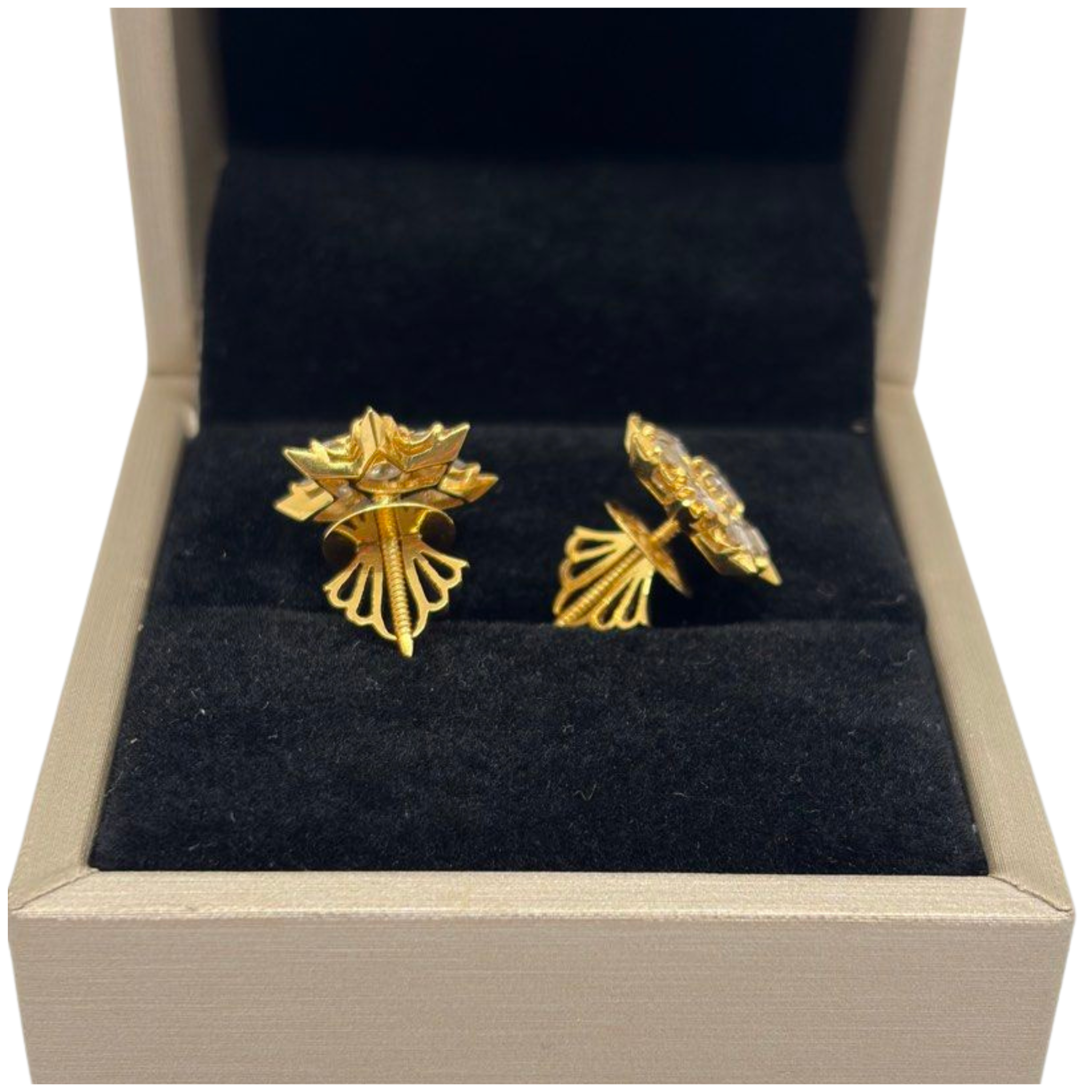 18K Yellow Gold Intan Earring