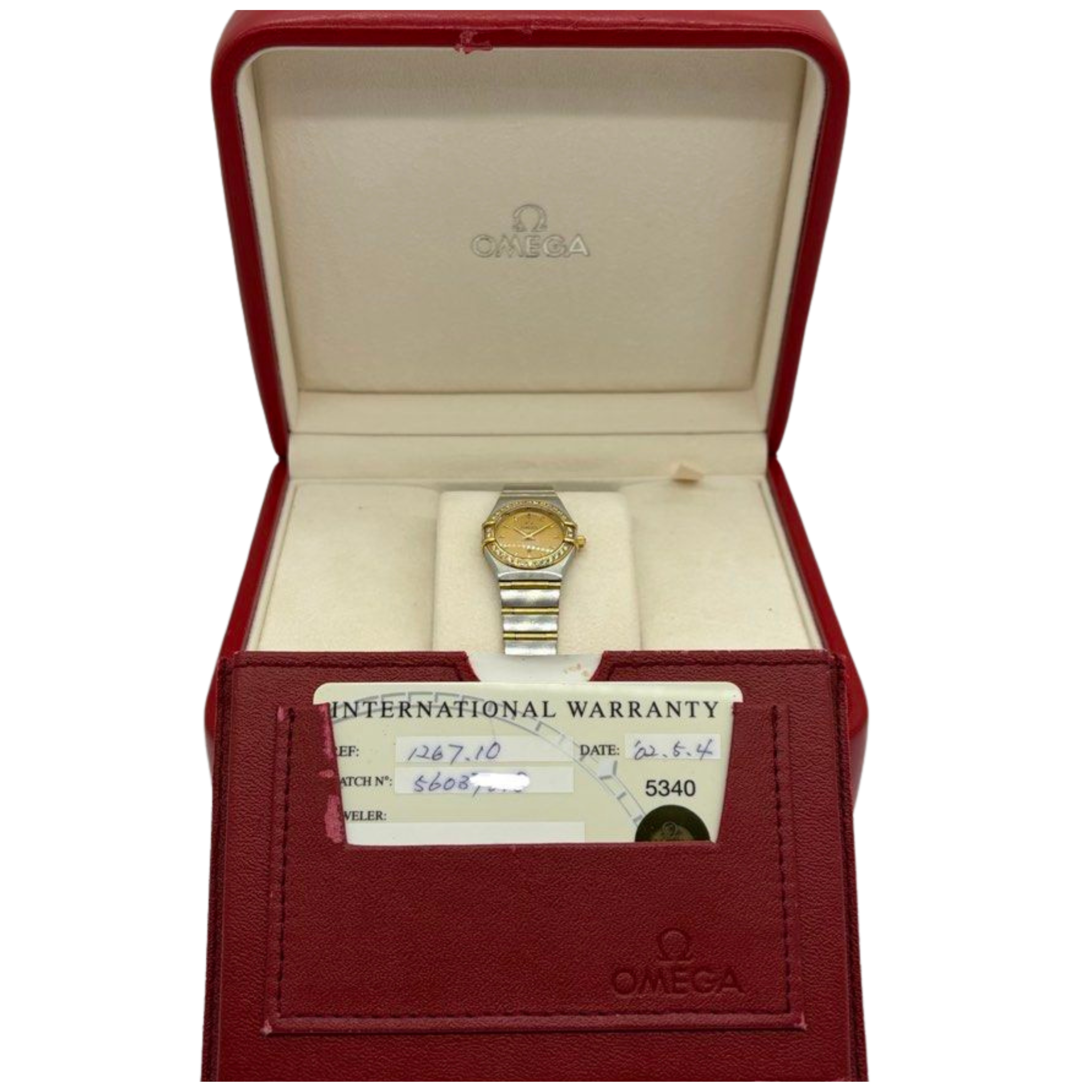 Omega Constellation 1267.10 22.5mm Half Gold Diamond Bezel Quartz Watch