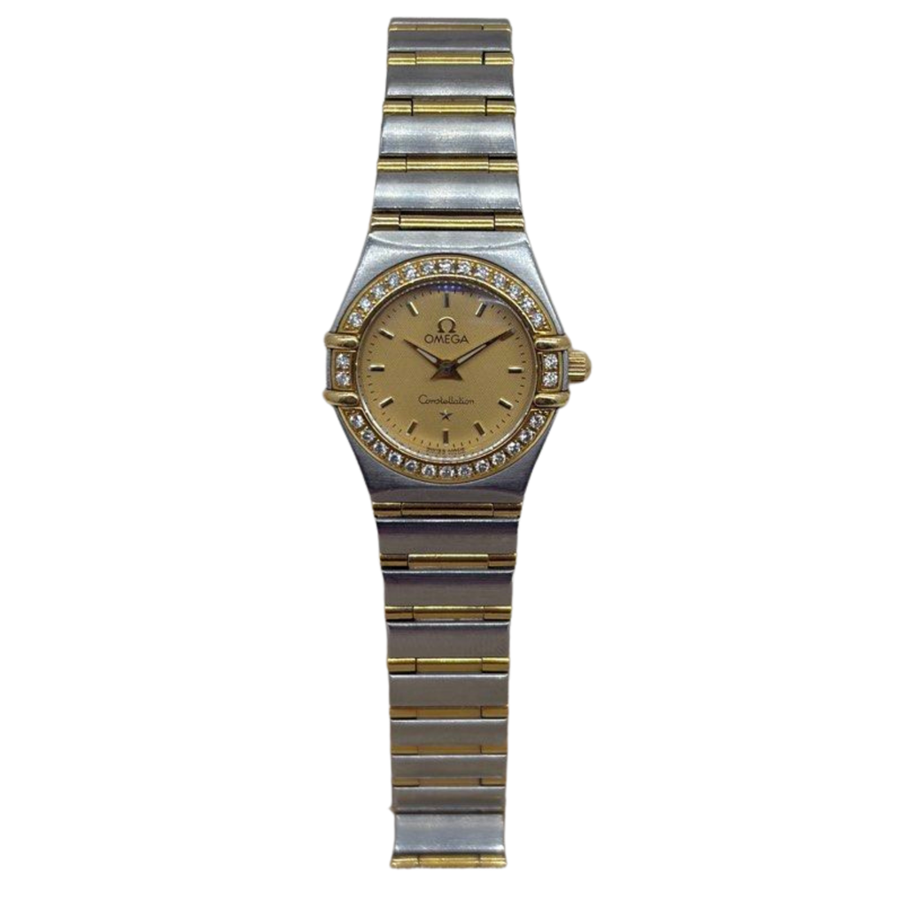 Omega Constellation 1267.10 22.5mm Half Gold Diamond Bezel Quartz Watch