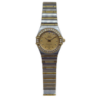 Omega Constellation 1267.10 22.5mm Half Gold Diamond Bezel Quartz Watch