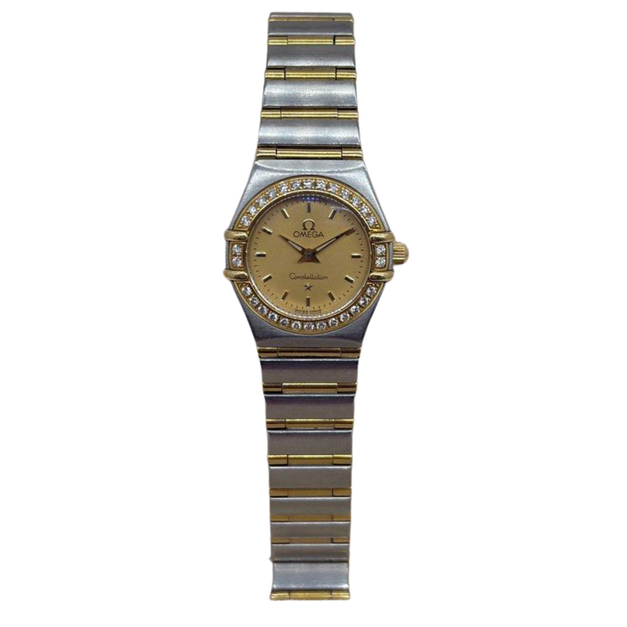 Omega Constellation 1267.10 22.5mm Half Gold Diamond Bezel Quartz Watch