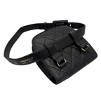 Chanel CC Black Matelasse Lambskin Belt Bag
