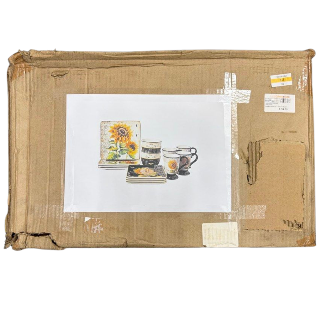 Certified International Corp 89093 French Sunflower Dinnerware Set, Multicolor 16pcs