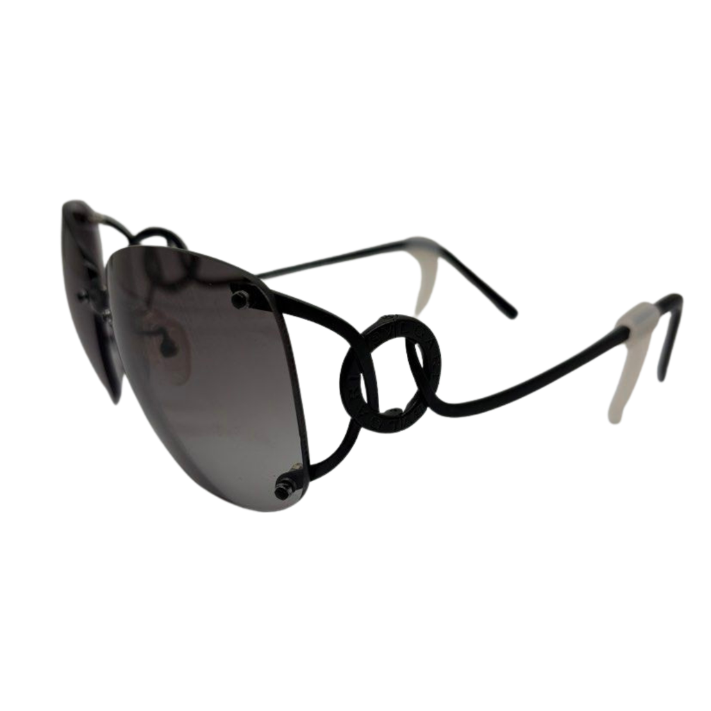 Bvlgari Rimless Black Frame Sunglasses 6040