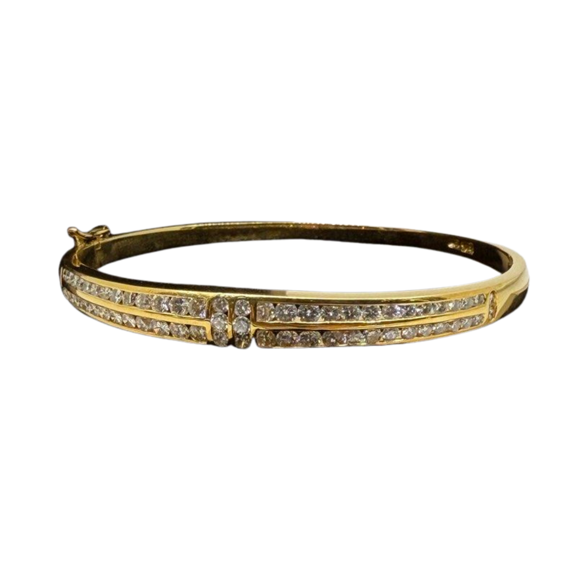 750 Yellow Gold Natural Diamond Bangle