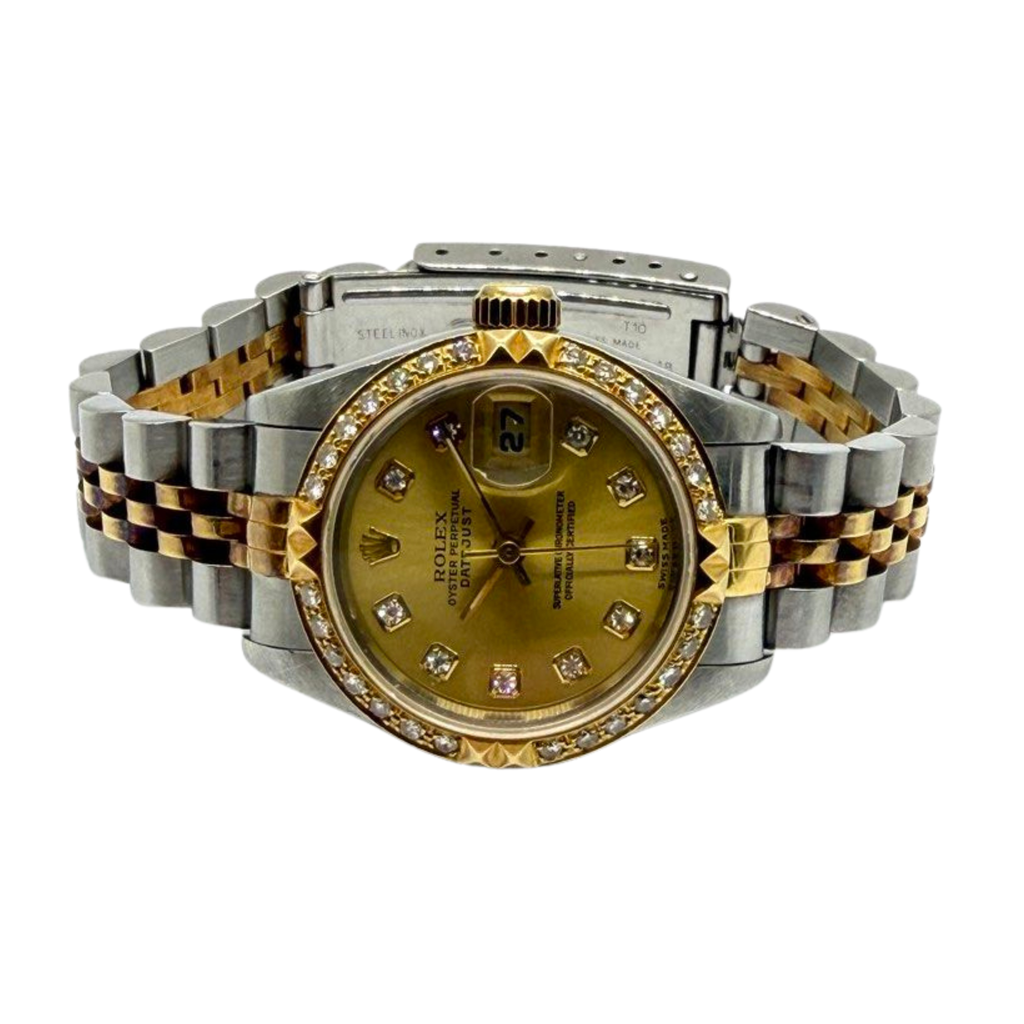Rolex Datejust 69173 26mm Half Gold Diamond Dial, Bezel Automatic Watch
