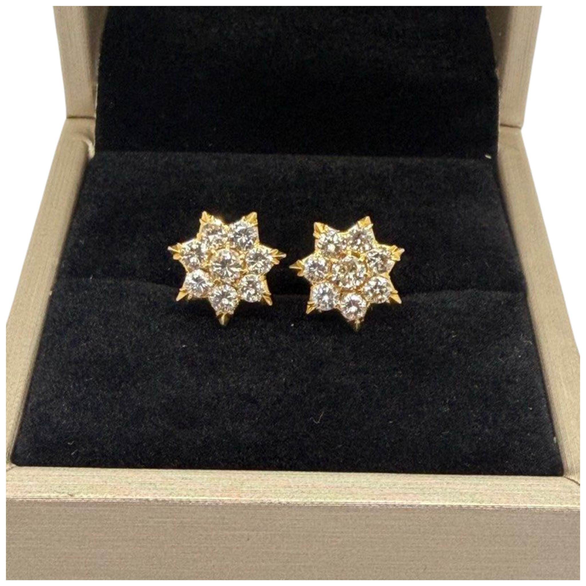 20K Yellow Gold Natural Diamond Earring