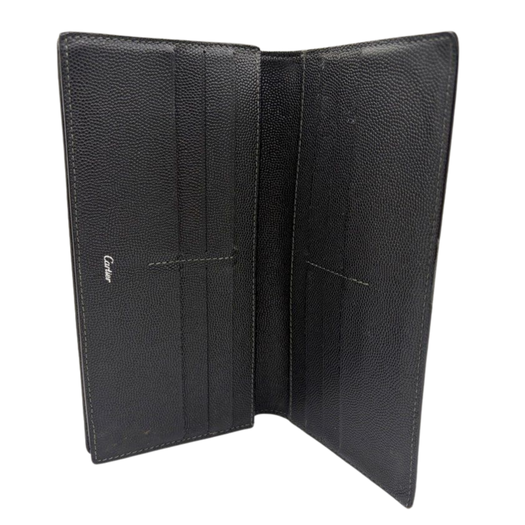 Cartier Leather Bi-Fold Long Wallet, Black