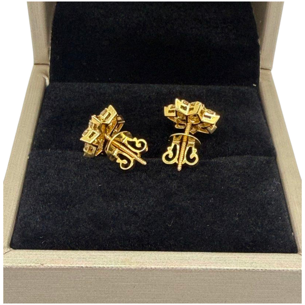20K Yellow Gold Natural Diamond Earring