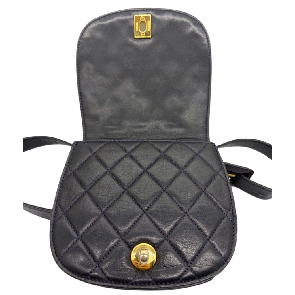 Chanel CC Black Matelasse Lambskin Belt Bag
