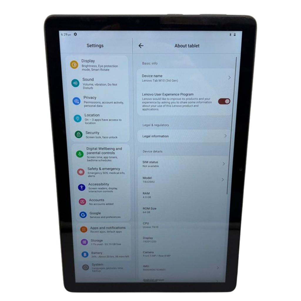 Lenovo Tab M10 (3rd Gen) 64GB 10inch Tablet