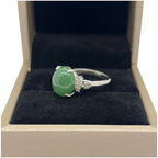 PT900 Natural Jadeite (Type-A) & Diamond Ladies Ring
