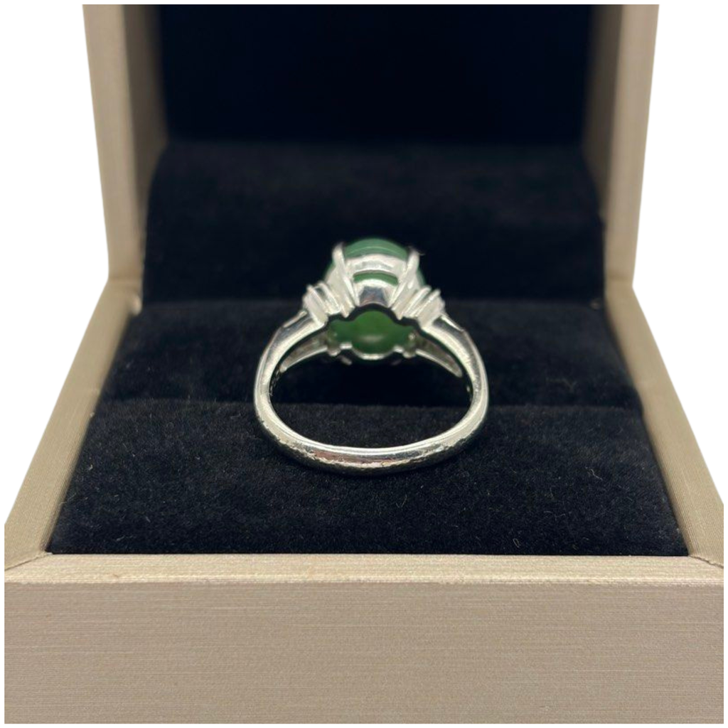 PT900 Natural Jadeite (Type-A) & Diamond Ladies Ring