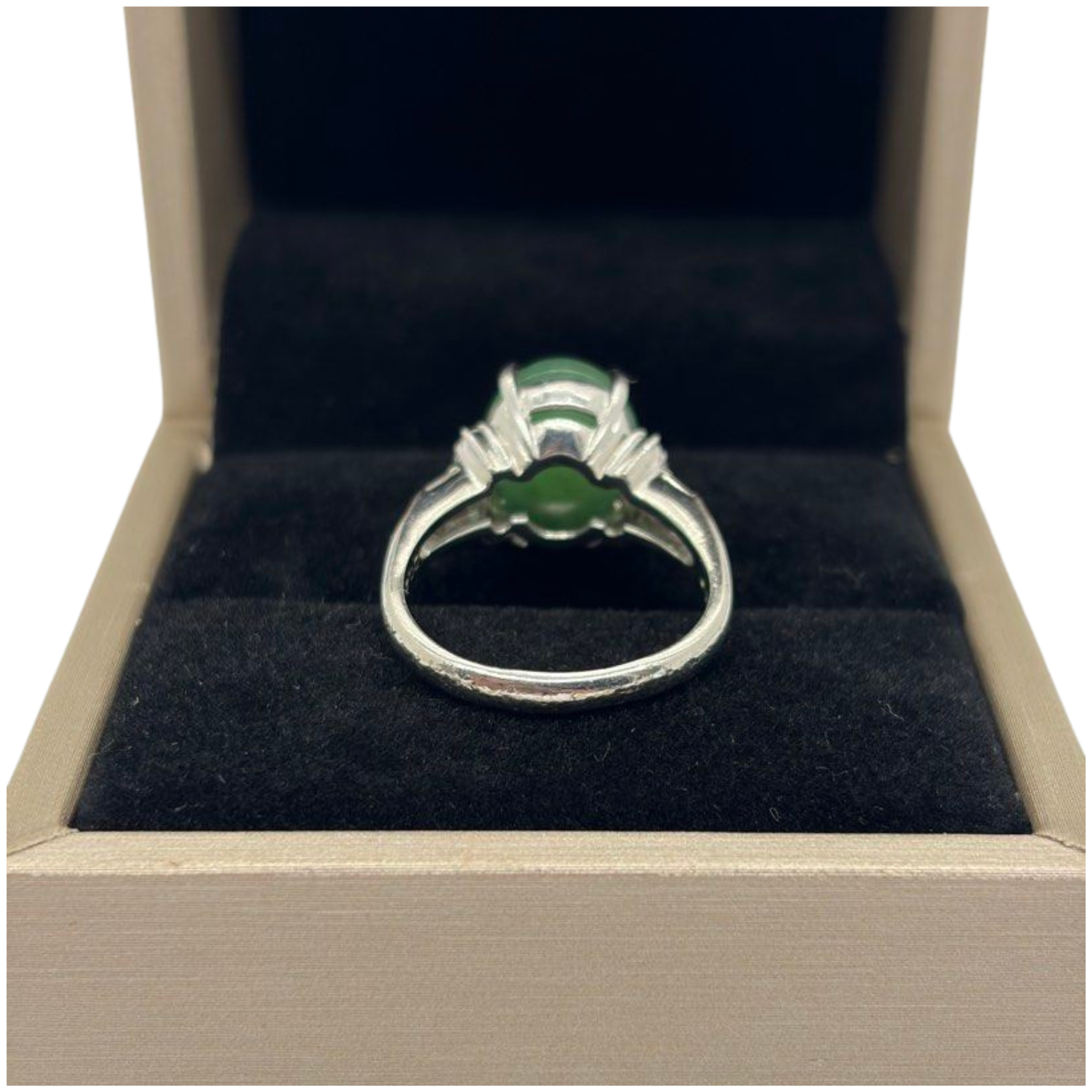 PT900 Natural Jadeite (Type-A) & Diamond Ladies Ring