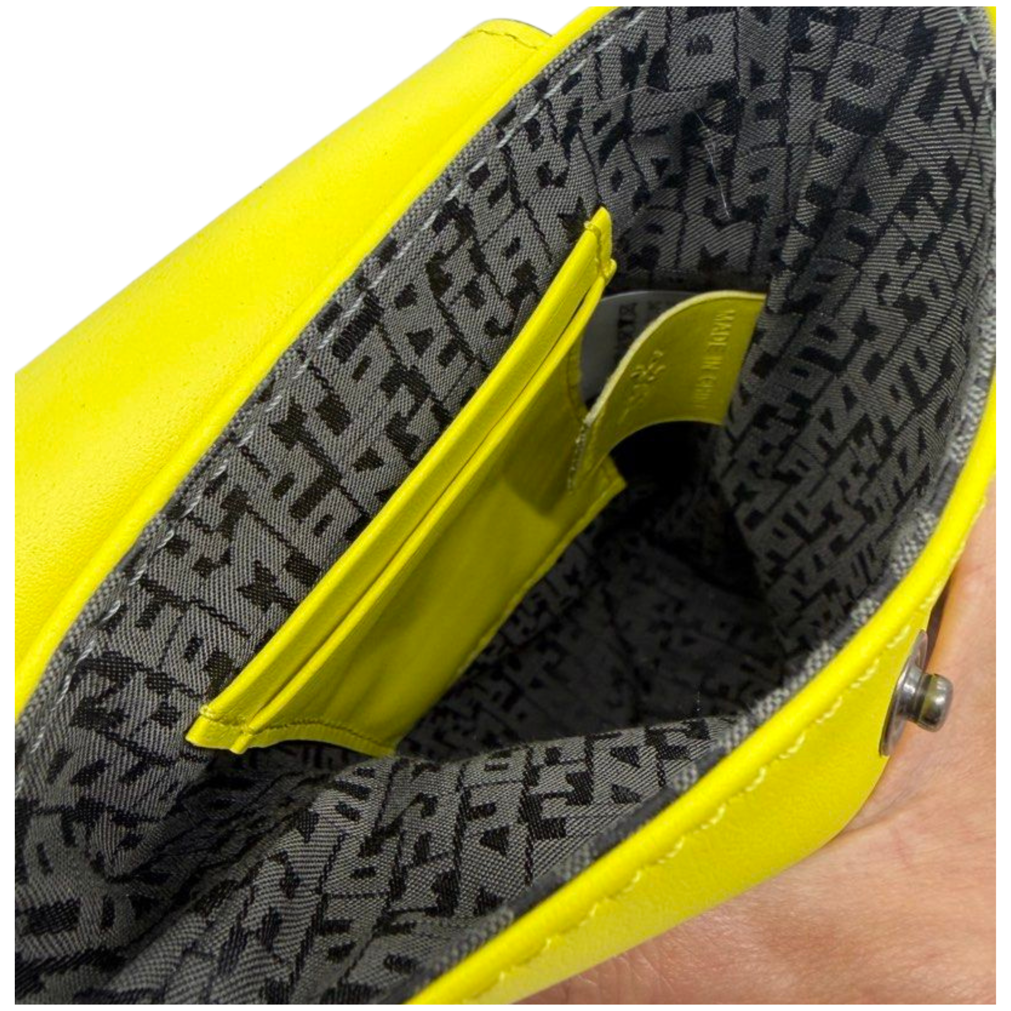Longchamp Yellow Leather Phone Pouch