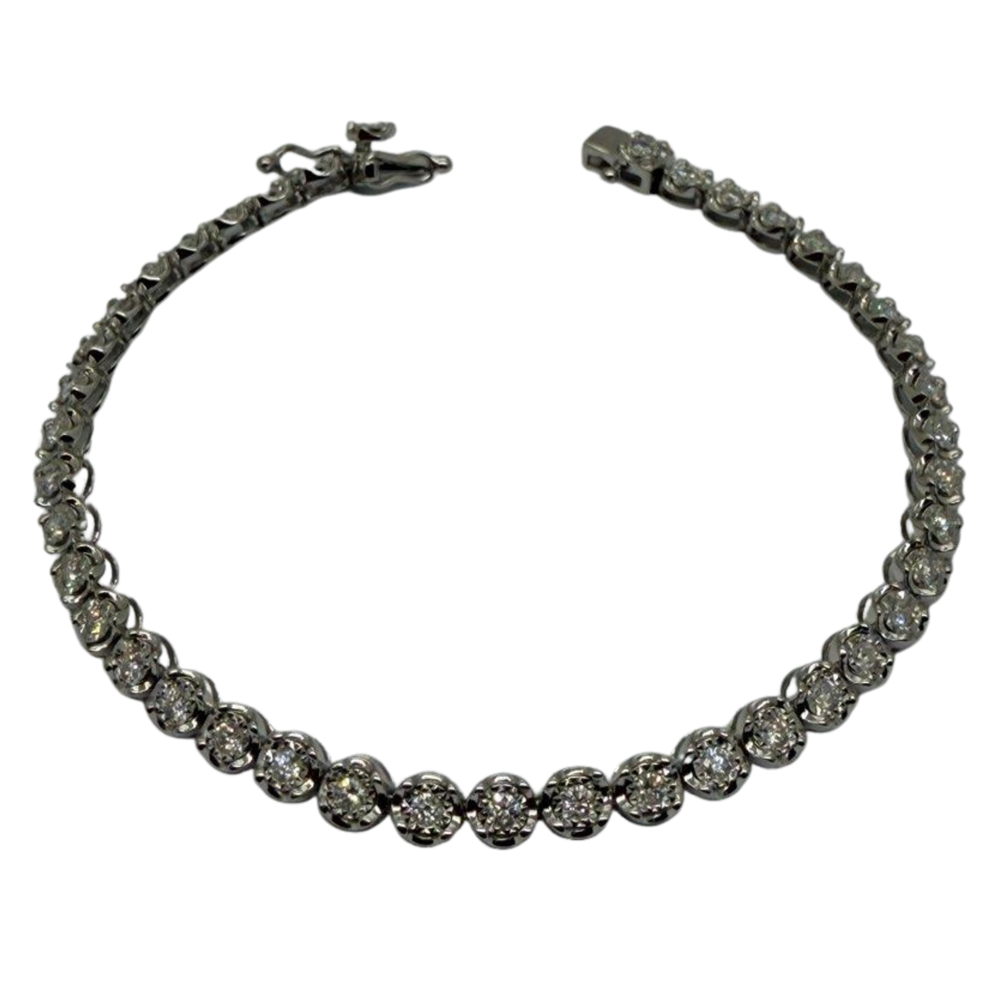 375 White Gold Natural Diamond Bracelet