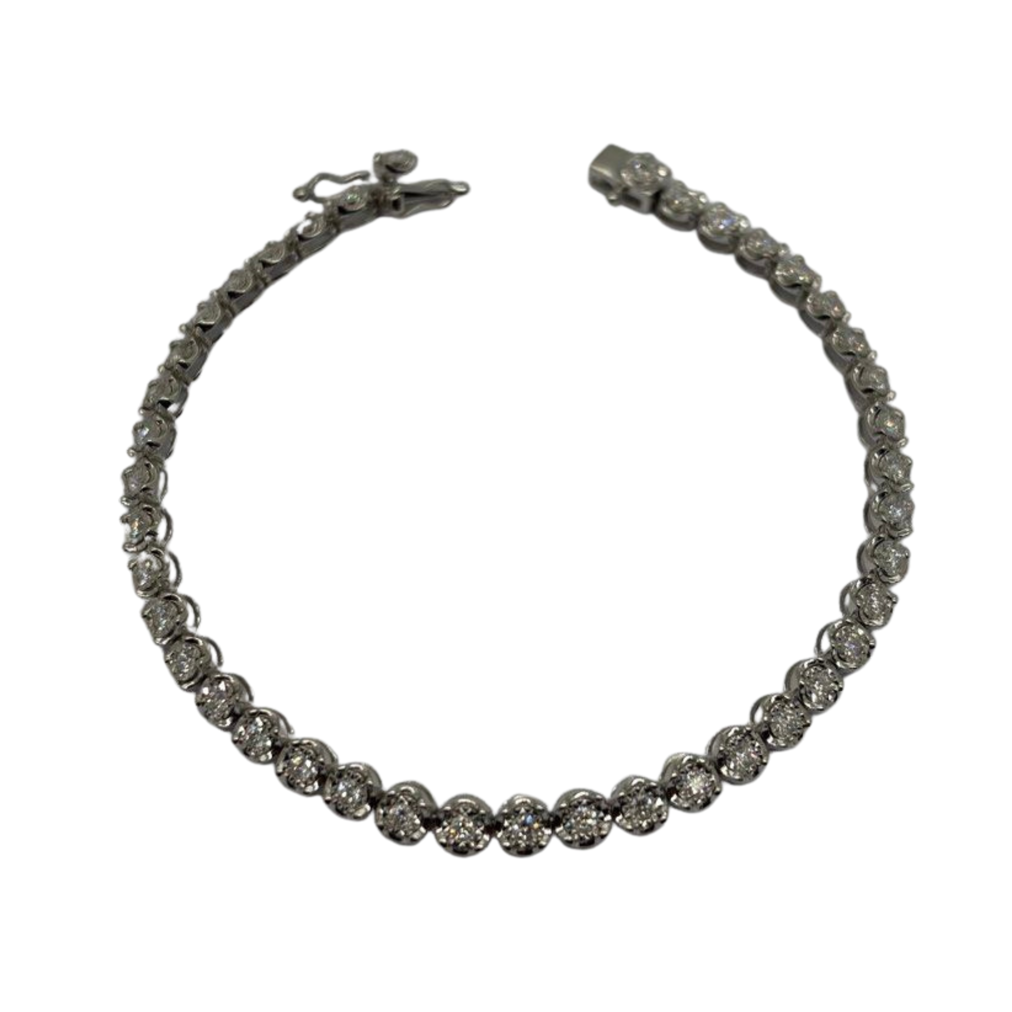 375 White Gold Natural Diamond Bracelet