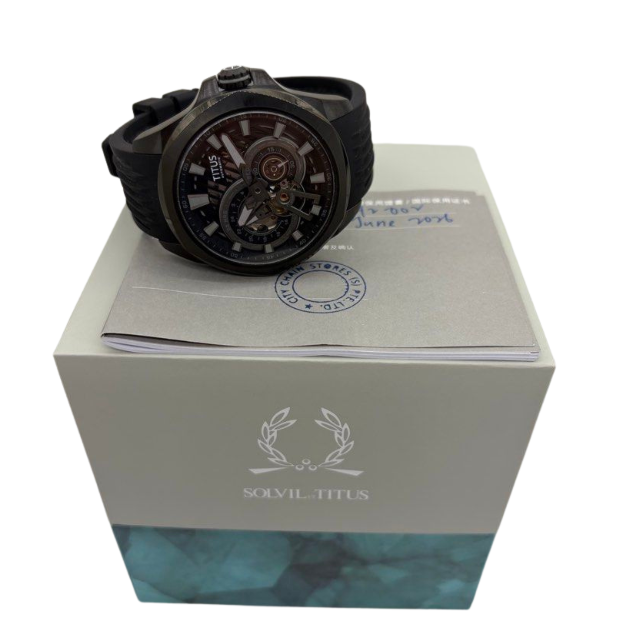 Solvil ET Titus Quest W06-03342-002 44mm Automatic Black Dial Watch