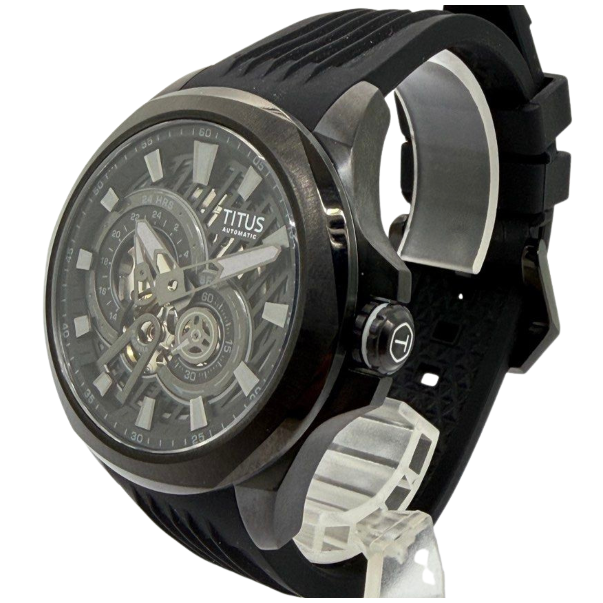 Solvil ET Titus Quest W06-03342-002 44mm Automatic Black Dial Watch