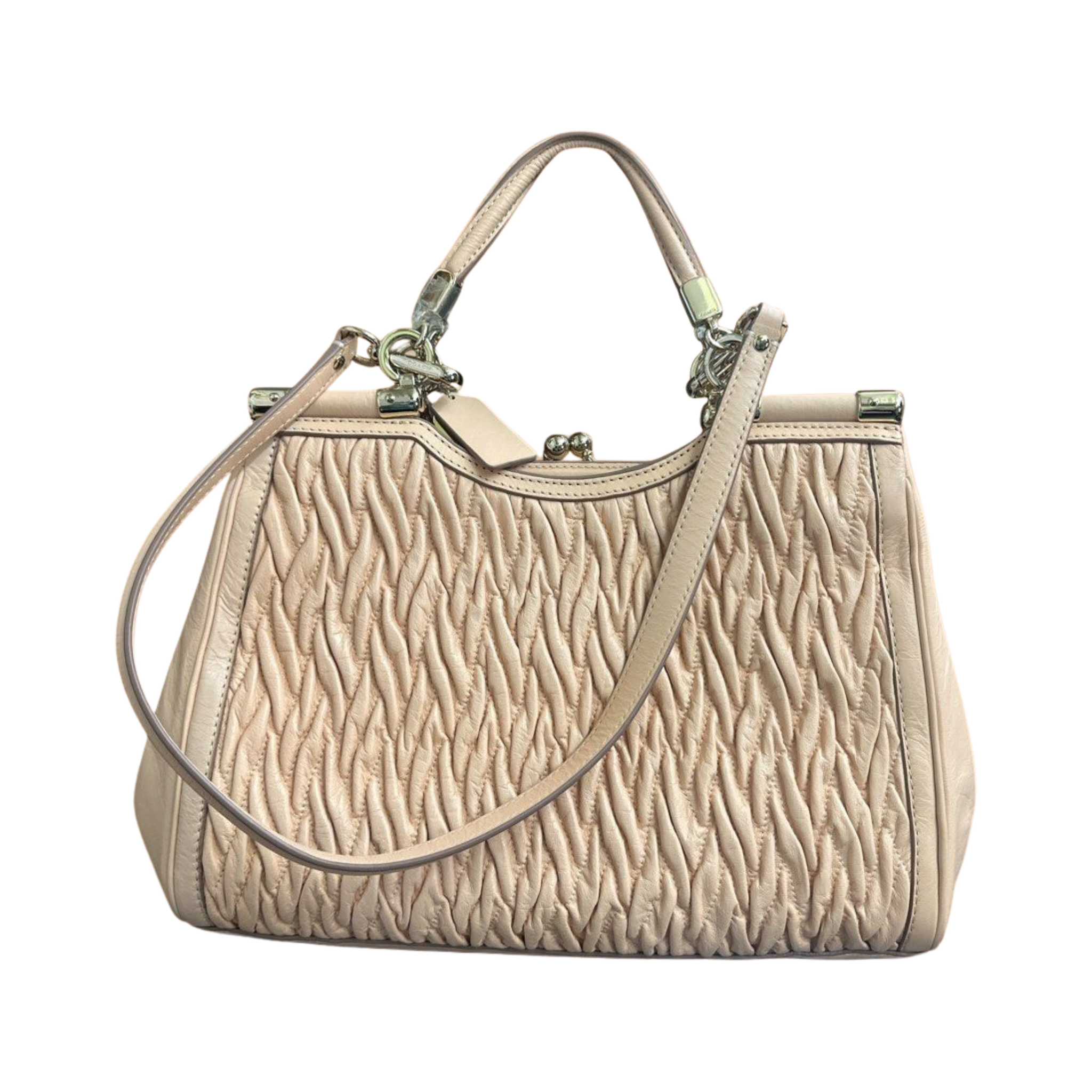 Coach Madison Gathered Twist Leather Carrie Satchel Bag Secondary image