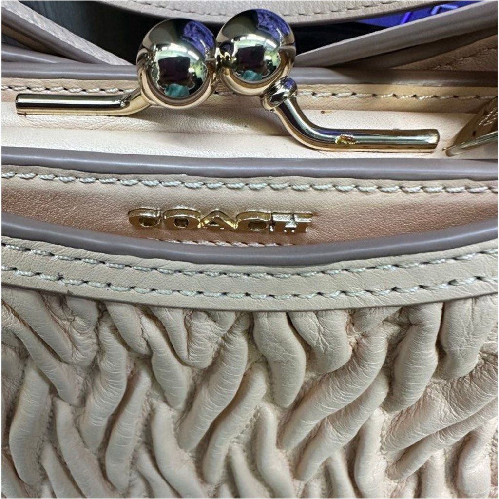 Coach Madison Gathered Twist Leather Carrie Satchel Bag