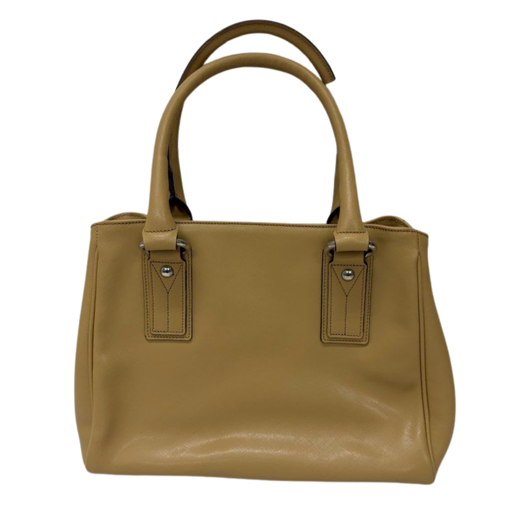 Jacono Leather Tote Bag, Yellow (Made in Italy)