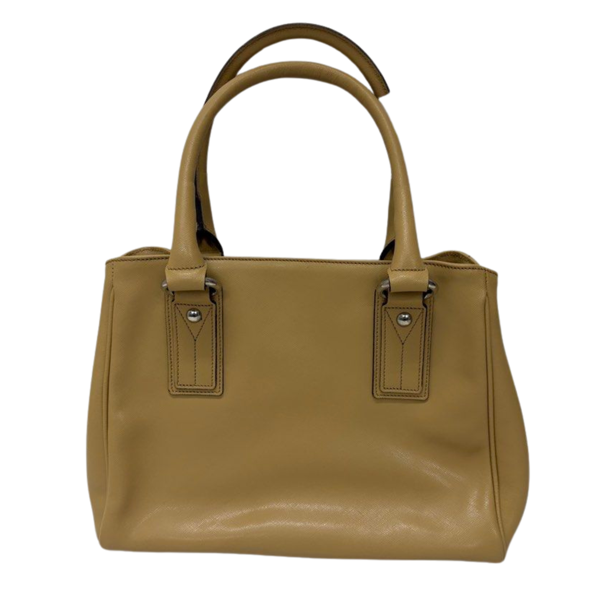 Jacono Leather Tote Bag, Yellow (Made in Italy)