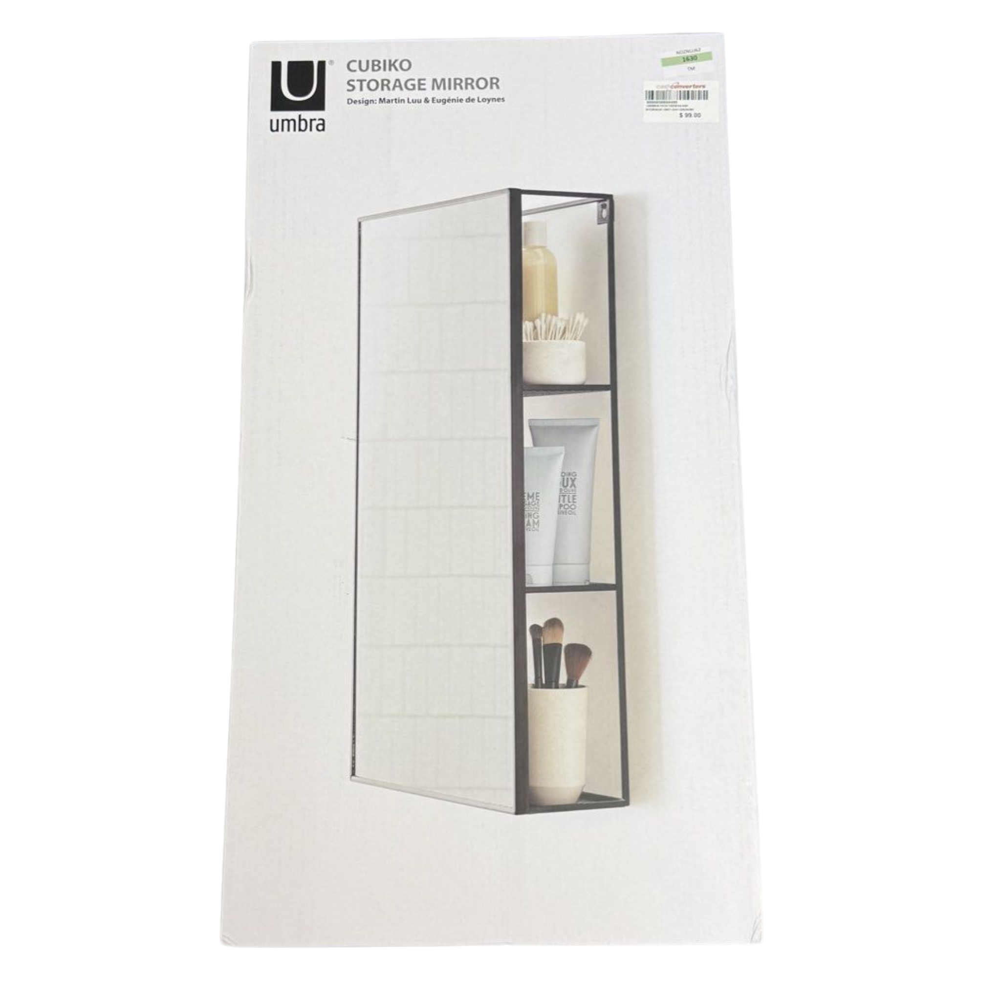 Umbra Cubiko Mirror and Storage Unit, Black, 1009654-040