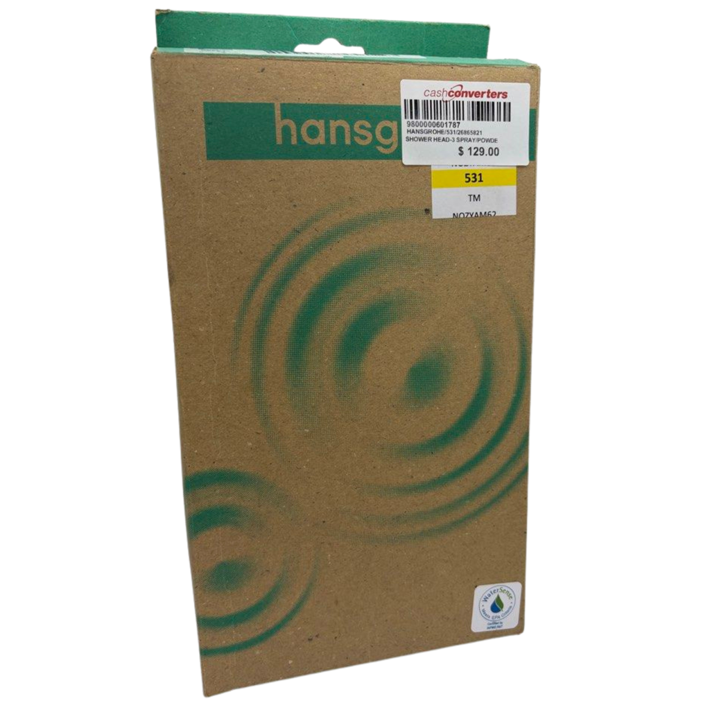 Hansgrohe Rainfinity 5-inch Modern Handheld Shower Head 3-Spray PowderRain, Intense PowderRain, Intense Turbo in Brushed Nickel, 26865821