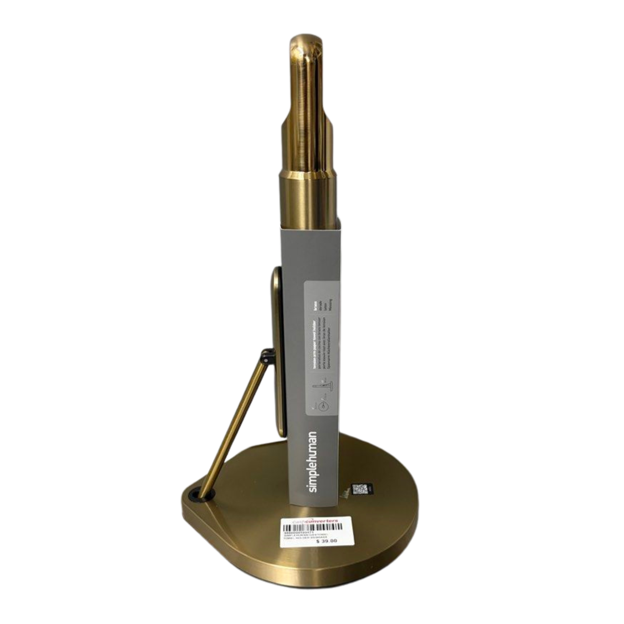 Simplehuman Tension Arm Paper Towel Holder, Brass Stainless Steel
