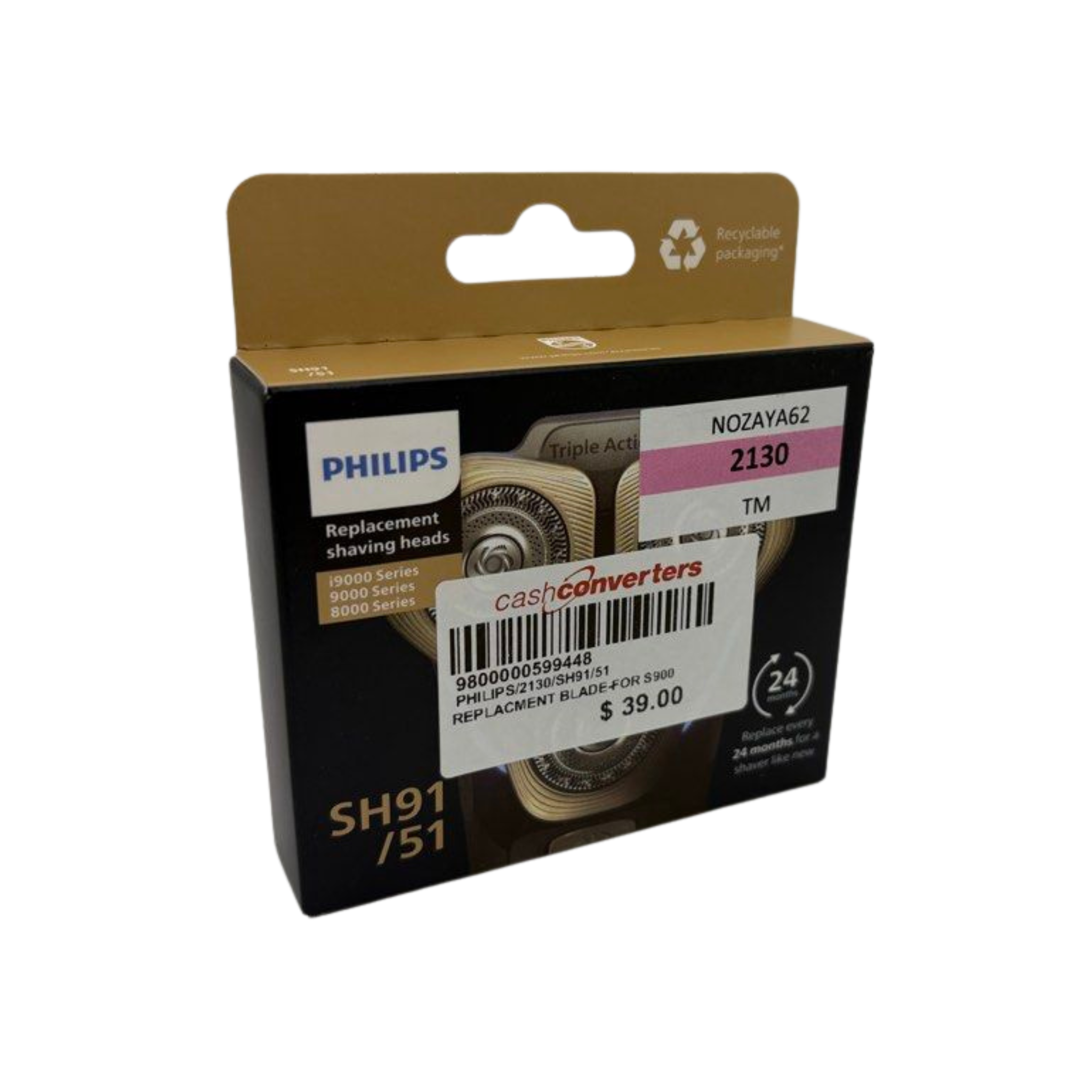 Philips SH91/51 Series 9000 Men's Shaver Replacement Blade, Sliver