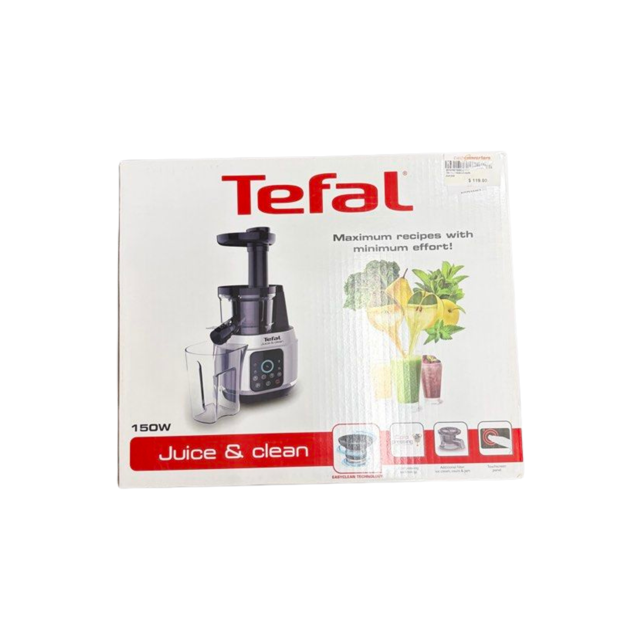 Tefal Juice n Clean ZC420E - 0.8L, 150W, 4 speed