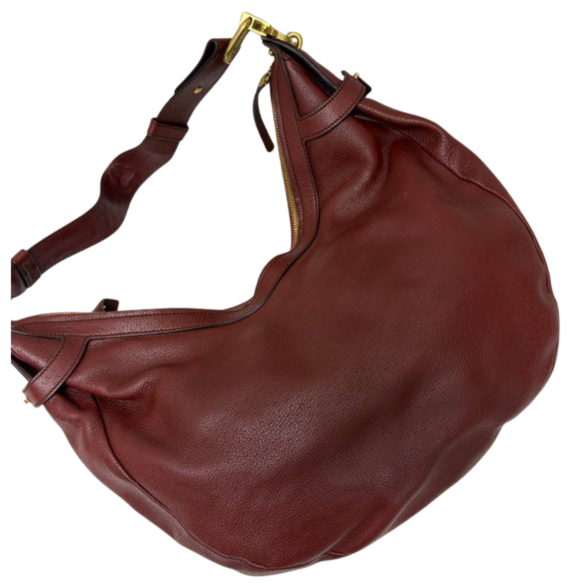 Salvatore Ferragamo Burgundy Leather Hobo Bag Secondary image