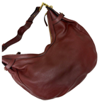 Salvatore Ferragamo Burgundy Leather Hobo Bag