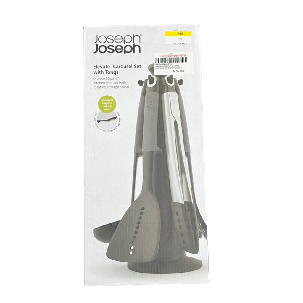 Joseph Joseph Elevate Carousel Set with Tongs, Grey, Set of 6, (10151)