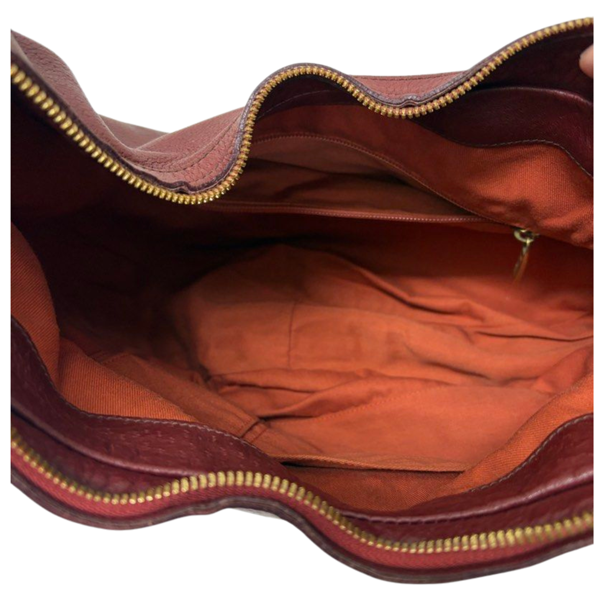 Salvatore Ferragamo Burgundy Leather Hobo Bag