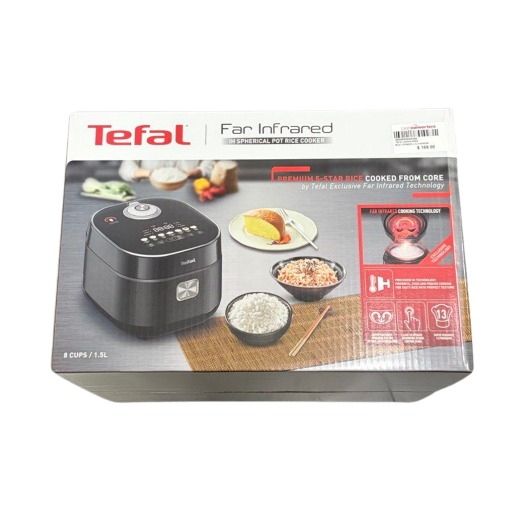 Tefal Far Infrared RK8868 - Rice Cooker, 1450W, Induction Heating technology, Fuzzy Logic with Spherical Pot, 1.5L, 13 cooking progams, Black