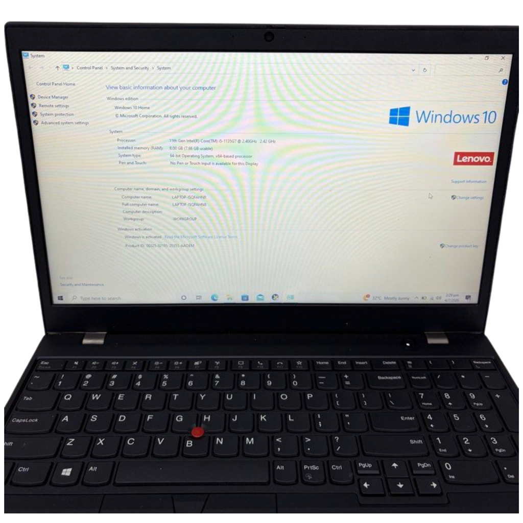 Lenovo L15 ThinkPad i5-11357G 2.4GHz 8GB Ram 512GB SSD Win 10 15.6” Laptop
