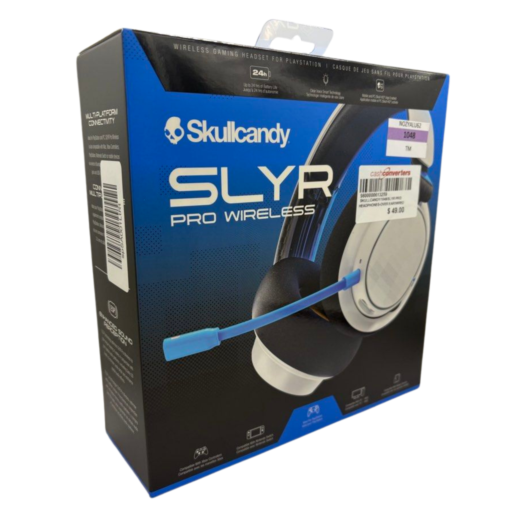 Skullcandy SLYR Pro Playstation Over Ear Wired Gaming Headphones, Black/Blue