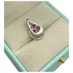 18K White Gold Natural Ruby, Pink Sapphire, Diamond Pendant
