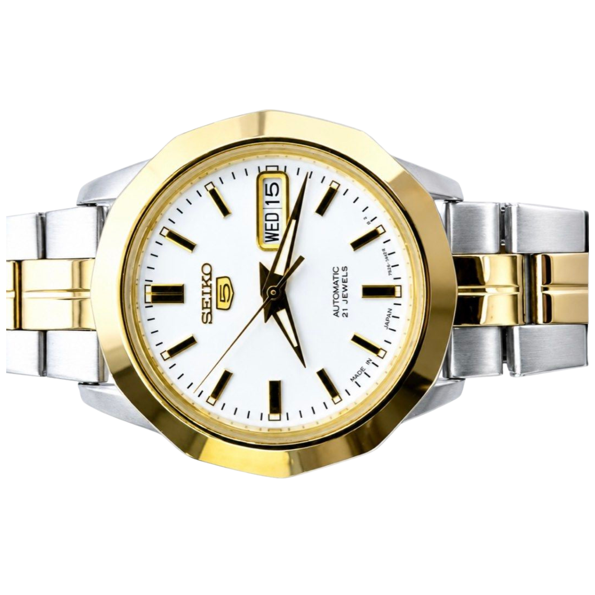 Seiko Men's SNKG84 Seiko 5 Automatic White Dial Two-Tone Stainless Steel Watch