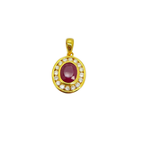 850 Yellow Gold Natural Ruby (Burma) & Diamond Pendant