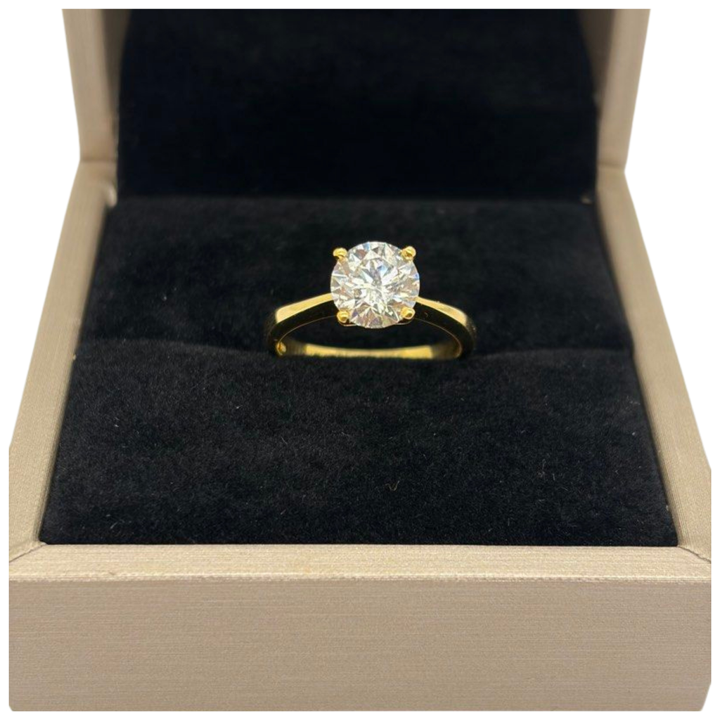 18K Yellow Gold Natural Diamond Ladies Ring