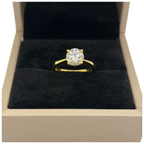 18K Yellow Gold Natural Diamond Ladies Ring